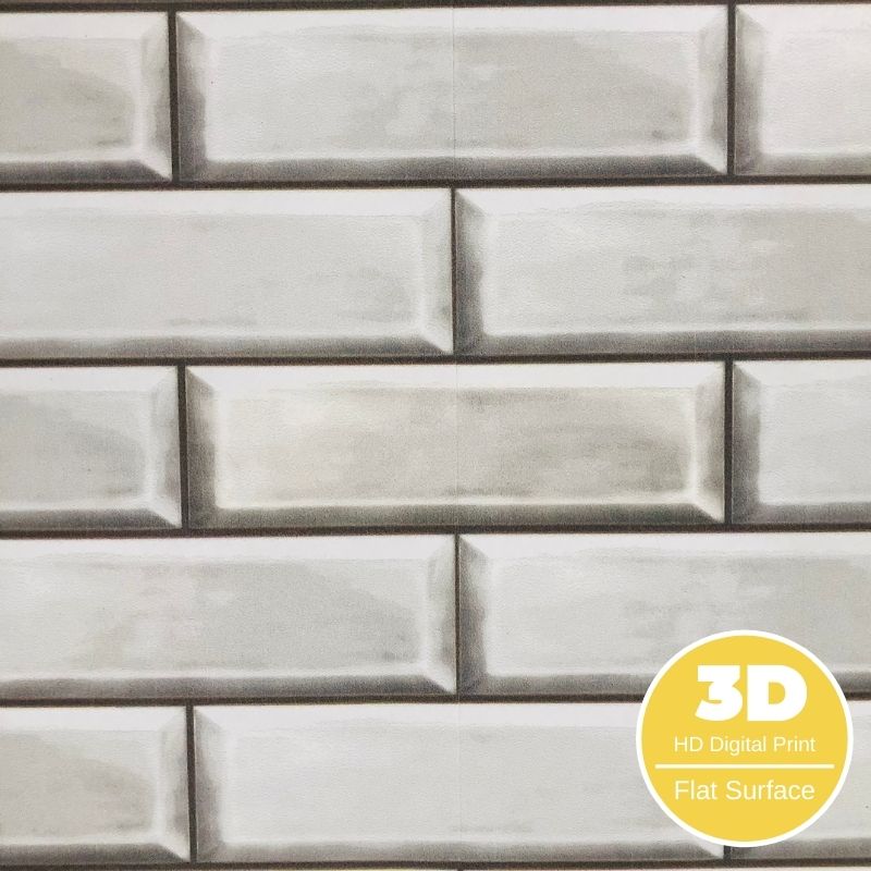 Close-up of Vox White Brick Panel showcasing realistic whitewashed brick texture